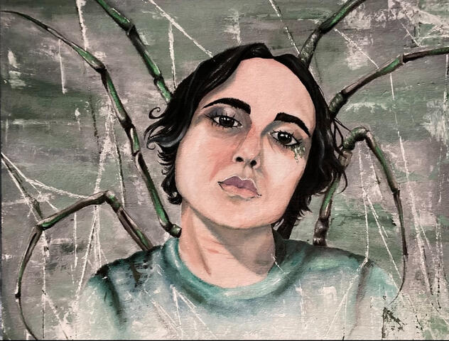 Self Pprtrait: Acrylic paint